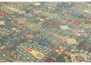 Tappeto Floralia Stilizzato Blu Petrolio Beige 246x303 Cm