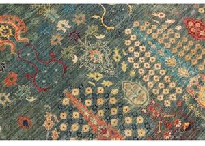Tappeto Floralia Stilizzato Blu Petrolio Beige 246x303 Cm