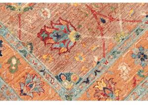 Tappeto Floralia Floreale Arancione Azzurro Corsia 80x295 Cm