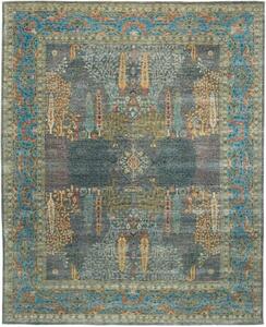 Tappeto Floralia Stilizzato Grigio Scuro Blu 248x308 Cm