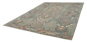Tappeto Floralia Geometrico Blu Petrolio Ruggine 250x304 Cm