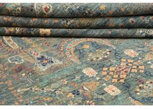 Tappeto Floralia Astratto Verde Petrolio Ruggine 270x356 Cm