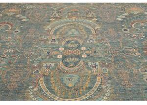 Tappeto Floralia Astratto Verde Petrolio Ruggine 270x356 Cm
