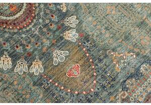 Tappeto Floralia Geometrico Blu Petrolio Ruggine 250x304 Cm
