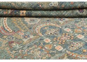 Tappeto Floralia Geometrico Blu Petrolio Ruggine 250x304 Cm