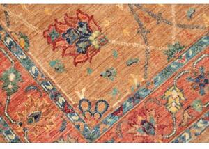 Tappeto Floralia Stilizzato Terracotta Blu Petrolio Corsia 82x267 Cm
