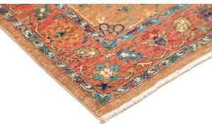 Tappeto Floralia Stilizzato Terracotta Blu Petrolio Corsia 82x267 Cm