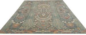 Tappeto Floralia Geometrico Blu Petrolio Ruggine 250x304 Cm
