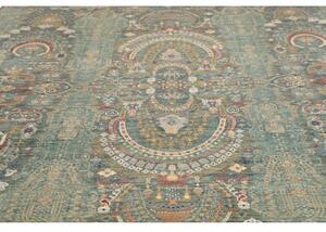Tappeto Floralia Geometrico Blu Petrolio Ruggine 250x304 Cm