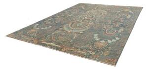 Tappeto Floralia Astratto Verde Petrolio Ruggine 270x356 Cm