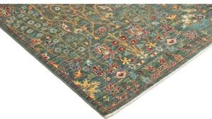 Tappeto Floralia Stilizzato Verde Petrolio Ruggine 202x249 Cm