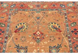 Tappeto Floralia Stilizzato Terracotta Blu Petrolio Corsia 82x267 Cm