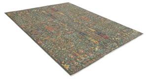Tappeto Floralia Stilizzato Verde Petrolio Ruggine 202x249 Cm