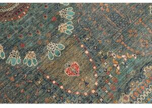 Tappeto Floralia Astratto Verde Petrolio Ruggine 270x356 Cm