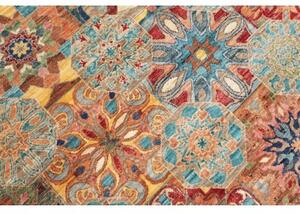 Tappeto Floralia Geometrico Rosso Mattone Celeste 199x295 Cm
