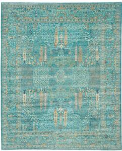 Tappeto Floralia Floreale Verde Petrolio Beige 247x302 Cm