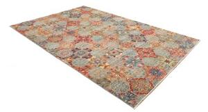 Tappeto Floralia Geometrico Rosso Mattone Celeste 199x295 Cm
