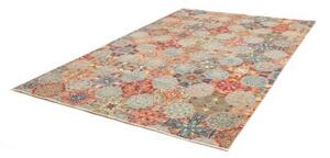 Tappeto Floralia Geometrico Rosso Mattone Celeste 199x295 Cm