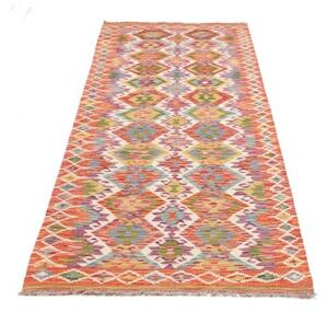 Tappeto Kilim Geometrico Rosso Mattone Beige Corsia 83x241 Cm