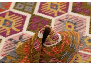 Tappeto Kilim Geometrico Marrone Multicolore 121x185 Cm