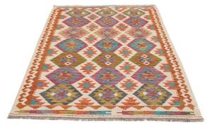 Tappeto Kilim Geometrico Avorio Multicolore 120x196 Cm