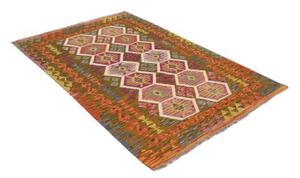 Tappeto Kilim Geometrico Marrone Multicolore 121x185 Cm