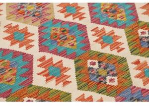 Tappeto Kilim Geometrico Avorio Multicolore 120x196 Cm