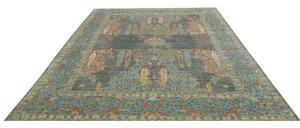 Tappeto Floralia Stilizzato Grigio Scuro Blu 248x308 Cm