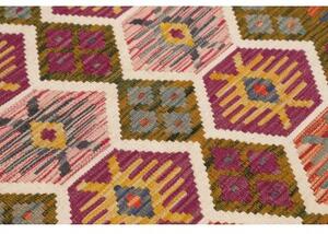 Tappeto Kilim Geometrico Marrone Multicolore 121x185 Cm