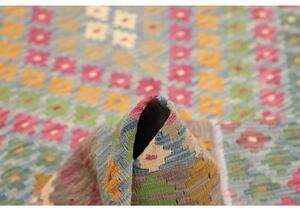 Tappeto Kilim Stilizzato Azzurro Marrone 175x243 Cm