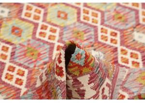 Tappeto Kilim Geometrico Rosso Multicolore 151x200 Cm