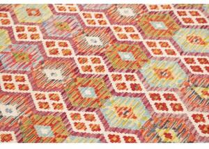 Tappeto Kilim Geometrico Rosso Multicolore 151x200 Cm