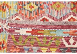 Tappeto Kilim Geometrico Rosso Multicolore 151x200 Cm