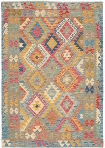 Tappeto Kilim Geometrico Multicolore Grigio 126x180 Cm