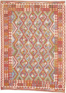 Tappeto Kilim Geometrico Rosso Terracotta Multicolore 175x240 Cm