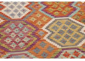 Tappeto Kilim Stilizzato Arancione Multicolore 125x196 Cm
