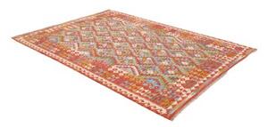 Tappeto Kilim Geometrico Rosso Terracotta Multicolore 175x240 Cm