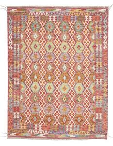 Tappeto Kilim Geometrico Rosso Multicolore 151x200 Cm
