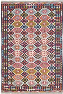 Tappeto Kilim Geometrico Blu Scuro Rosso 166x252 Cm