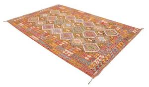 Tappeto Kilim Geometrico Rosso Multicolore 173x250 Cm