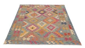 Tappeto Kilim Geometrico Multicolore Grigio 126x180 Cm