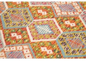Tappeto Kilim Geometrico Rosso Multicolore 173x250 Cm