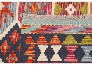 Tappeto Kilim Geometrico Blu Scuro Rosso 166x252 Cm