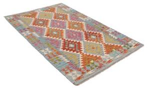 Tappeto Kilim Stilizzato Azzurro Multicolore 127x197 Cm