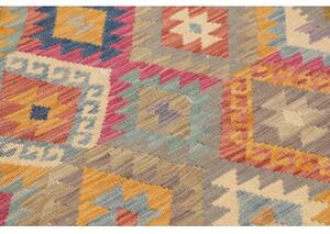 Tappeto Kilim Geometrico Multicolore Grigio 126x180 Cm