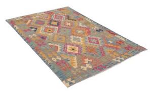 Tappeto Kilim Geometrico Multicolore Grigio 126x180 Cm