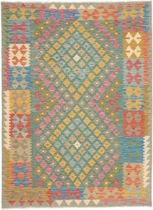Tappeto Kilim Stilizzato Verde Petrolio Multicolore 132x178 Cm