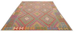 Tappeto Kilim Stilizzato Grigio Multicolore 202x298 Cm