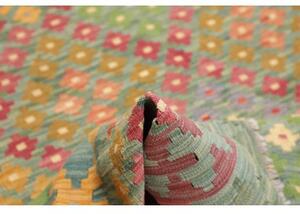 Tappeto Kilim Stilizzato Verde Multicolore 176x247 Cm