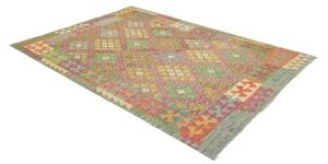 Tappeto Kilim Stilizzato Verde Multicolore 176x247 Cm